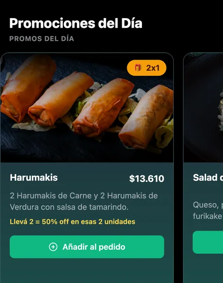 Carrusel de promociones del día en la tienda